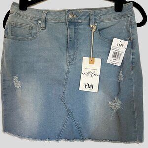 YMI Light Wash Blue Jean Skirt